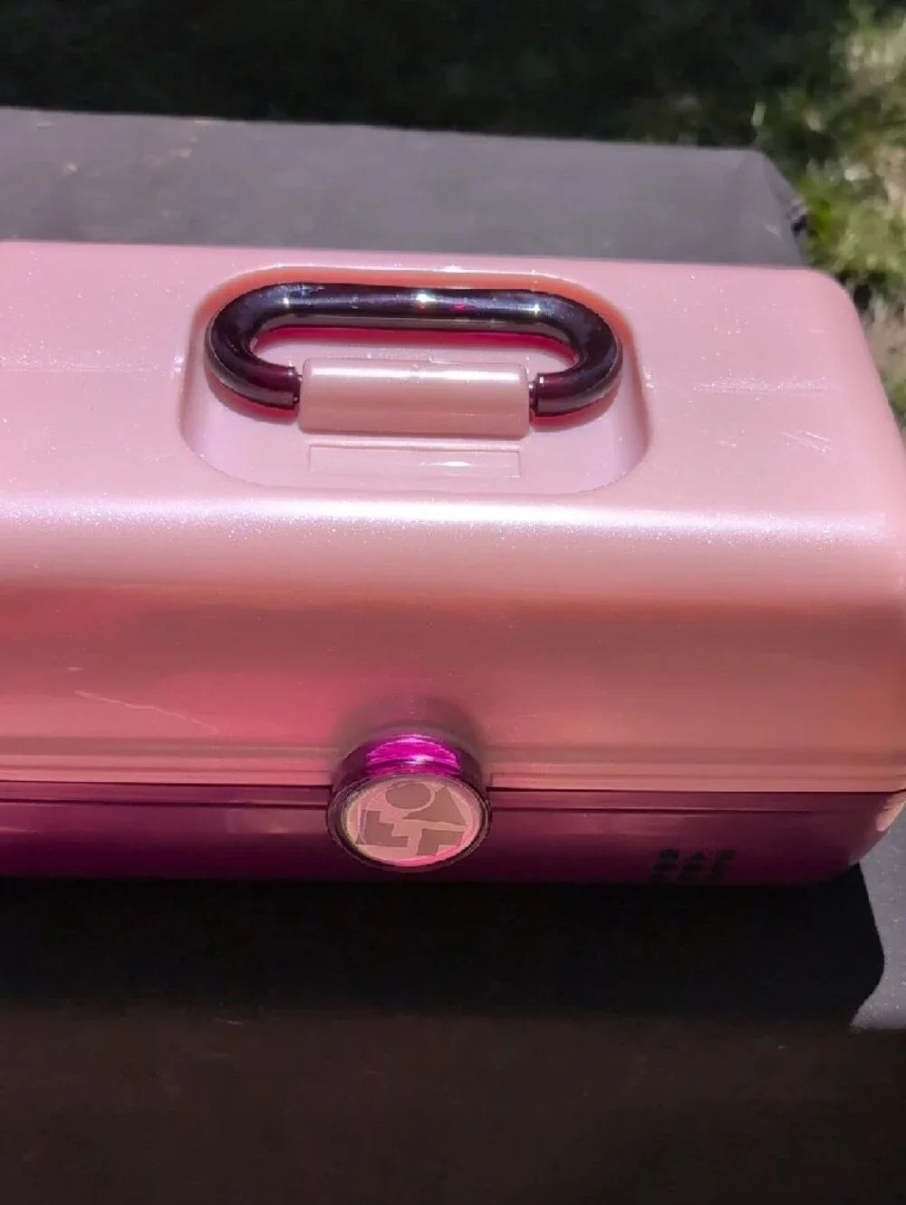 Bright Pink Two-Tone Cosmetic Case